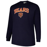 Men's Fanatics Navy Chicago Bears Big & Tall Thermal Long Sleeve T-Shirt