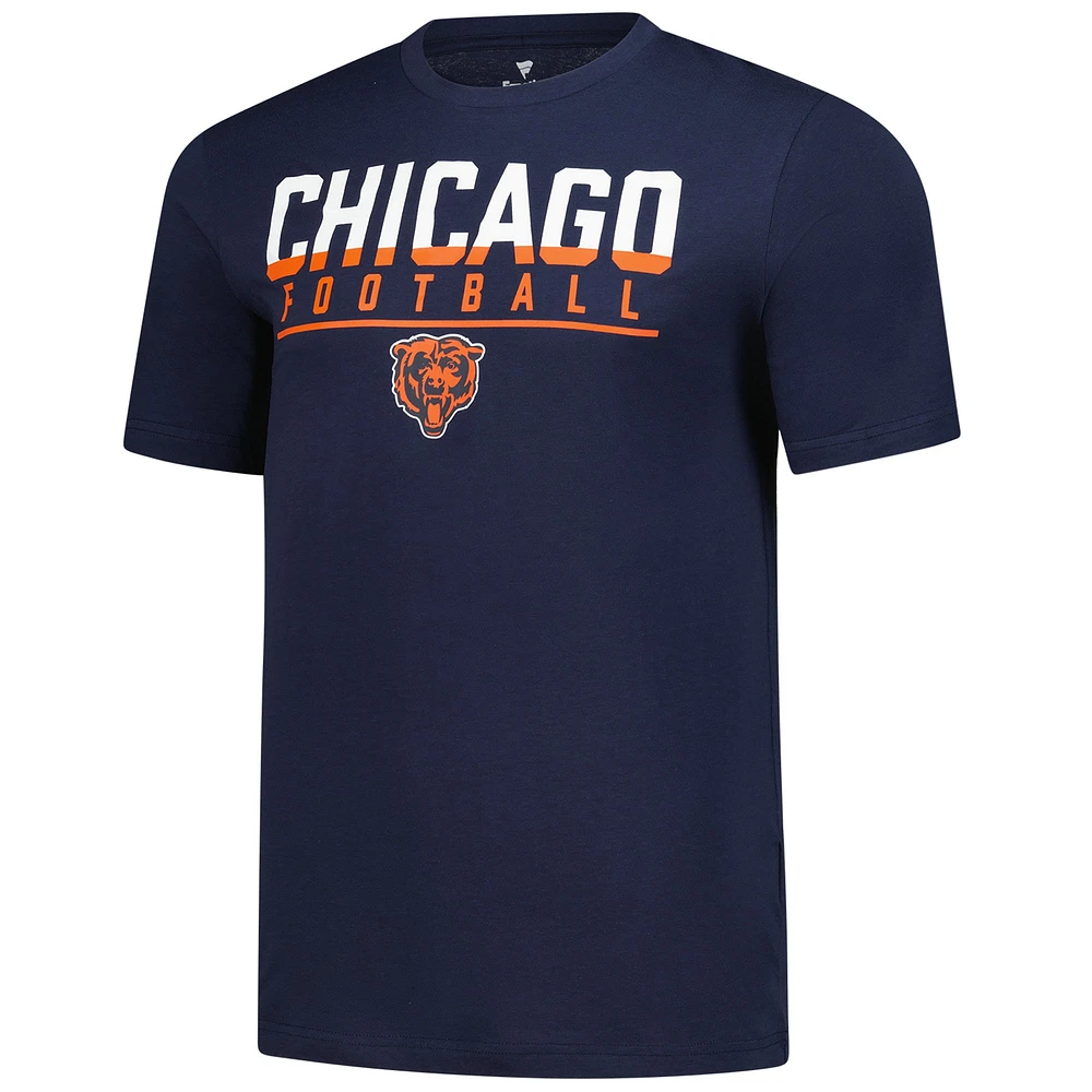Men's Fanatics  Navy Chicago Bears Blocked T-Shirt