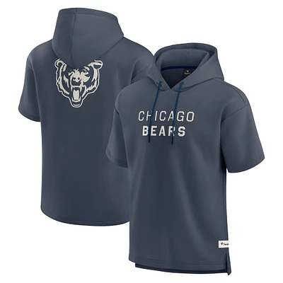 Men's Fanatics Navy Chicago Bears Elements Future Ground Lettering Short Sleeve Pullover Hoodie
