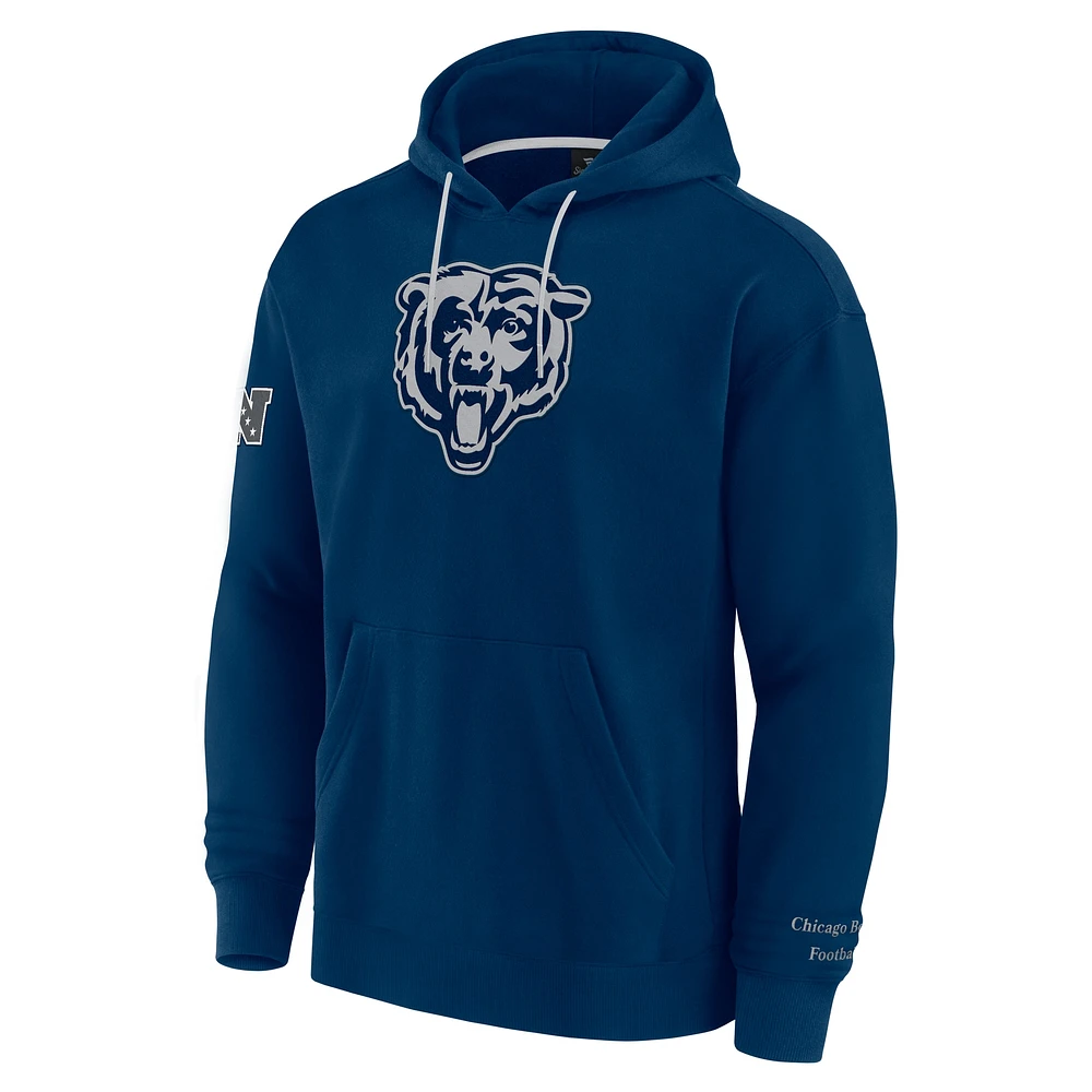 Men's Fanatics Navy Chicago Bears Elements Pace Fleece Pullover Hoodie