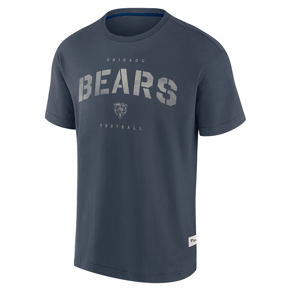 Men's Fanatics Navy Chicago Bears Elements Weathered Tonal Future Ground T-Shirt