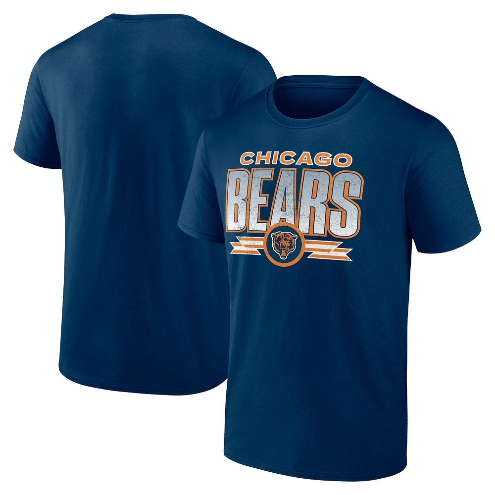 T-shirt fanatiques marine Chicago Bears Fading Out pour hommes