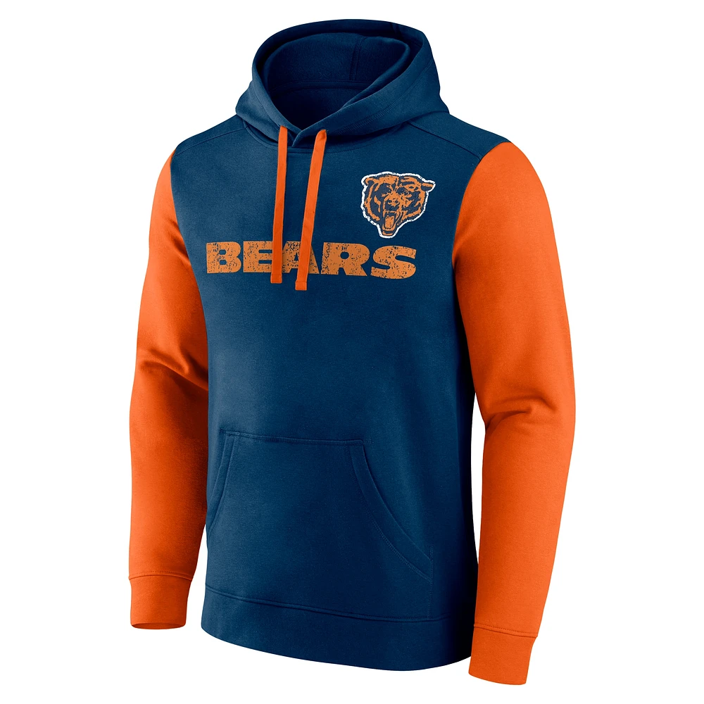 Sweat à capuche en polaire bleu marine Fanatics Chicago Bears pour homme