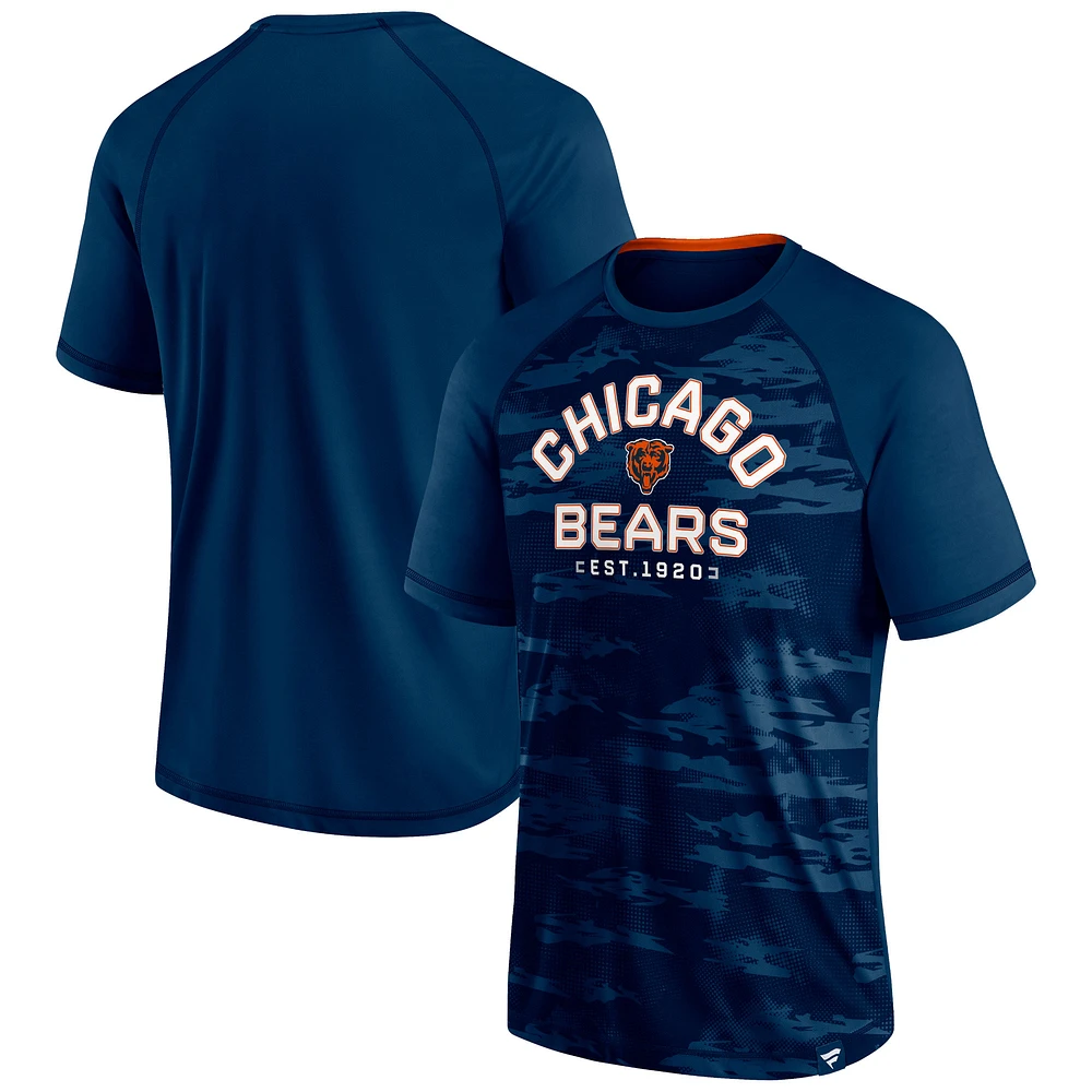 Men's Fanatics Navy Chicago Bears Hail Mary Defender Raglan T-Shirt