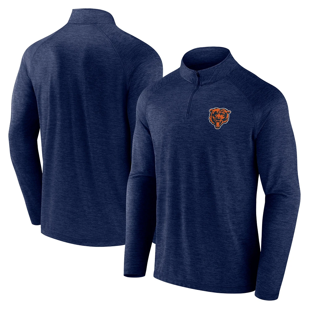 Veste zippée quart de tour raglan bleu marine pour homme Fanatics Chicago Bears