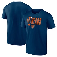 T-shirt bleu marine Fanatics pour hommes, Chicago Bears, ville natale, Offensive Drive