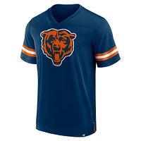 T-shirt à col en V Fanatics pour hommes, bleu marine, Chicago Bears, Jersey Tackle