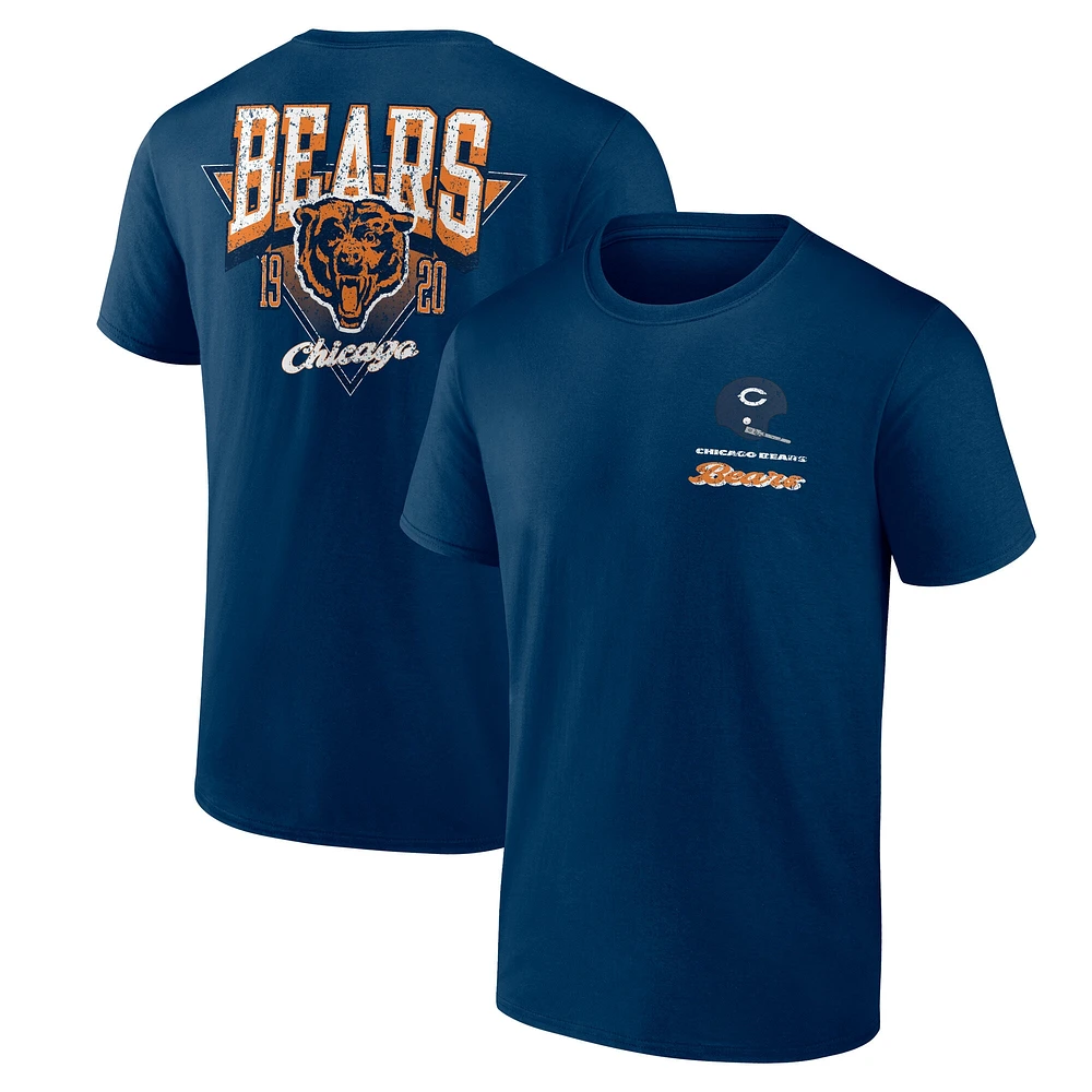 T-shirt Fanatics pour homme bleu marine Chicago Bears Never Over