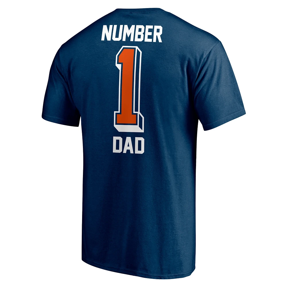 T-shirt Chicago Bears #1 Dad bleu marine de marque Fanatics pour homme