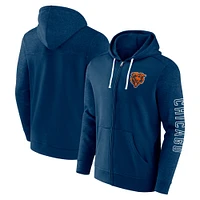 Sweat à capuche entièrement zippé pour hommes Fanatics Navy Chicago Bears Offensive Lineup