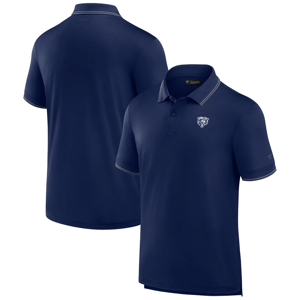 Polo piqué Fanatics bleu marine Chicago Bears pour hommes