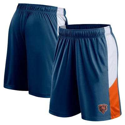 Short bleu marine Chicago Bears Prep Colorblock de marque Fanatics pour homme