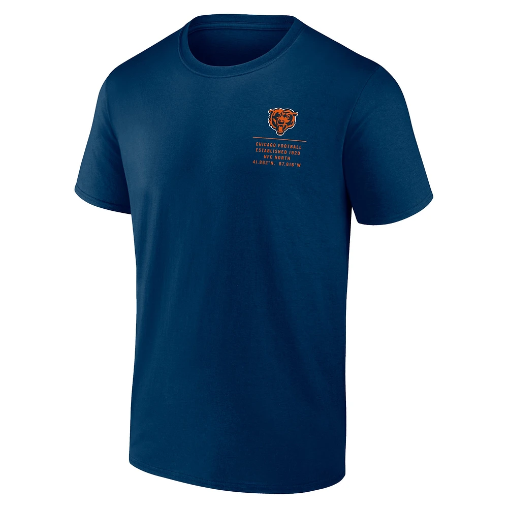 T-shirt Fanatics Navy Chicago Bears Repeat Stats pour hommes