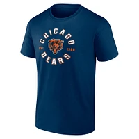 T-shirt Fanatics pour homme bleu marine Chicago Bears Serve