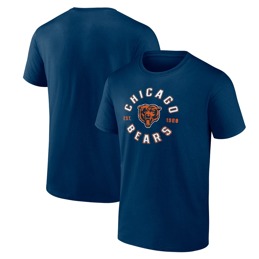 T-shirt Fanatics pour homme bleu marine Chicago Bears Serve