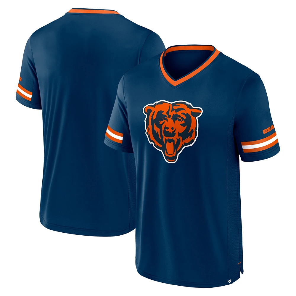 T-shirt à rayures Fanatics pour homme bleu marine Chicago Bears