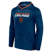 Men's Fanatics Navy Chicago Bears Transitional Defender Hoodie Long Sleeve T-Shirt