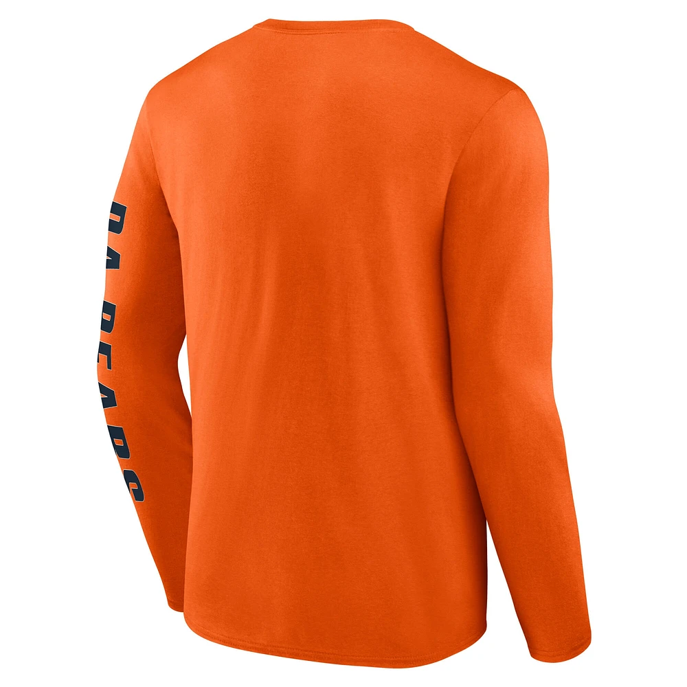 Men's Fanatics  Orange Chicago Bears Big & Tall Vision Long Sleeve T-Shirt