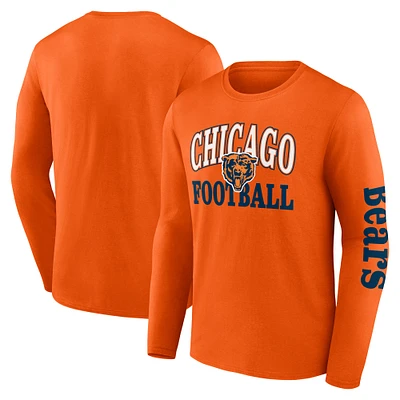 Men's Fanatics Orange Chicago Bears Vintage Combo Up Two Long Sleeve T-Shirt