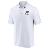 Men's Fanatics White/Navy Chicago Bears Throwback Two-Pack Polo Set