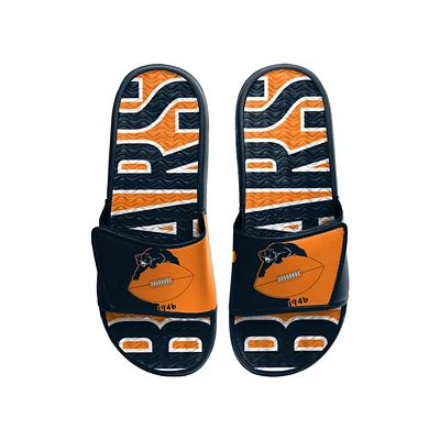 FOCO Chicago Bears, sandales à glissière en gel avec logo rétro colorblock pour hommes