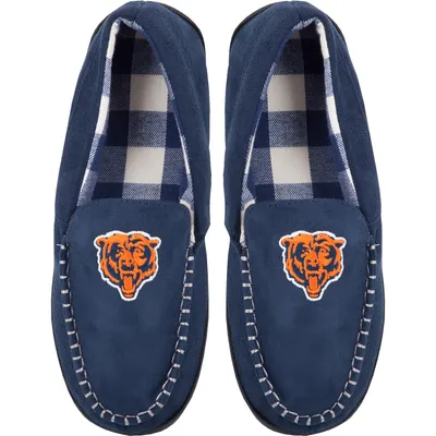 Chicago Bears FOCO Team Logo Flannel Moccasin Slippers