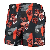 Men's FOCO Navy/Orange Chicago Bears Geo Print Swim Trunks