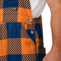 Men's FOCO  Navy Chicago Bears Big Logo Plaid Overalls