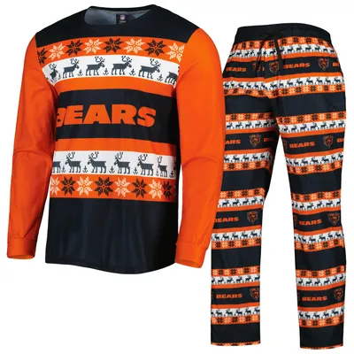 Chicago Bears FOCO Team Ugly Pajama Set - Navy