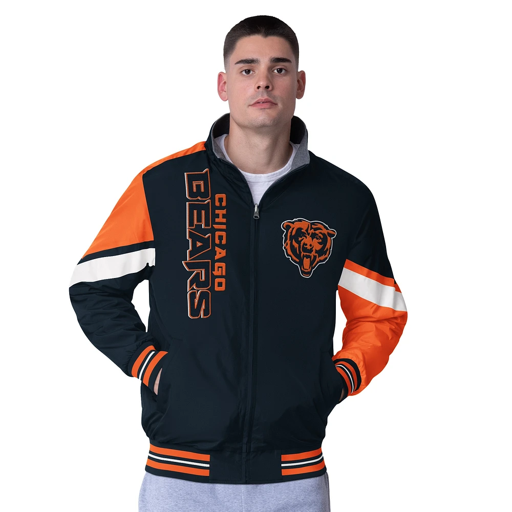 Veste réversible entièrement zippée G-III Extreme Navy Chicago Bears Strong Arm pour homme