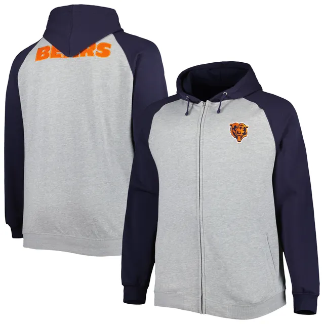 Men's Nike Heathered Gray Chicago Bears Sideline Showout Short Sleeve  Full-Zip Hoodie Jacket 