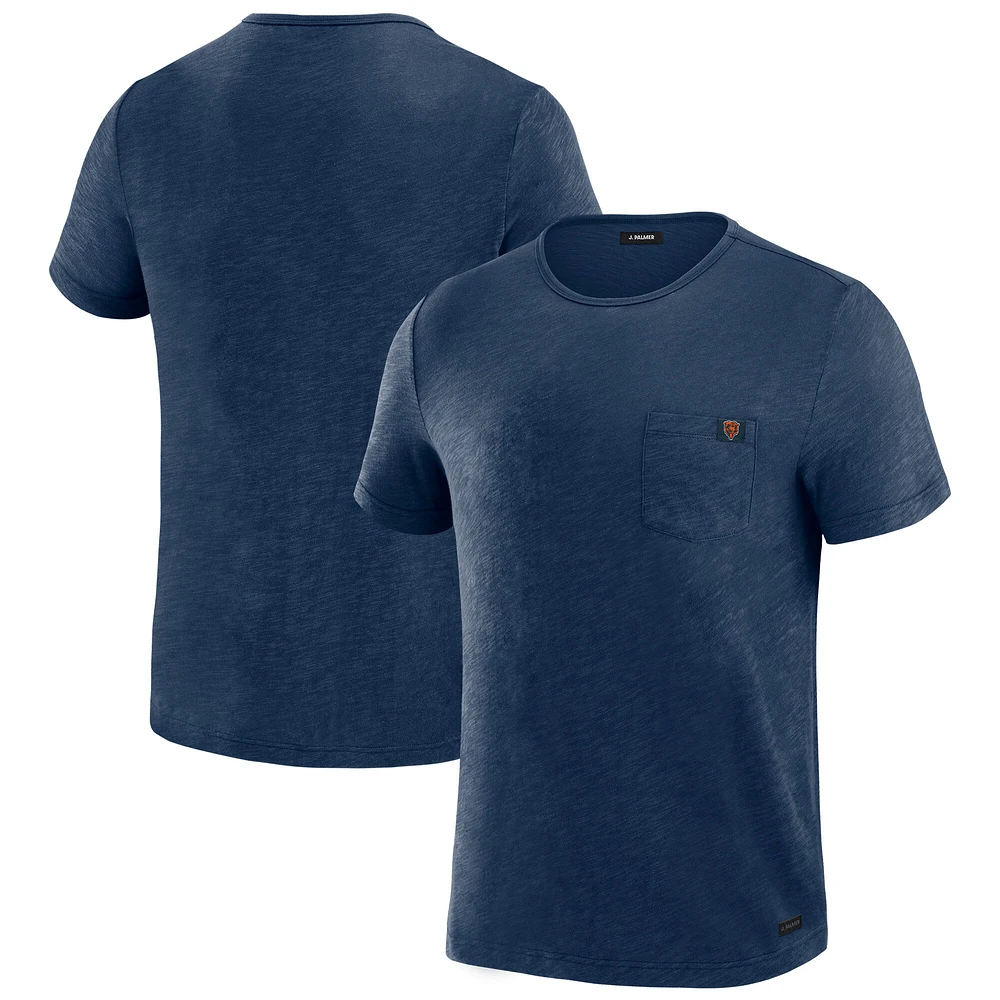 T-shirt à poche pour homme J. Palmer bleu marine Chicago Bears