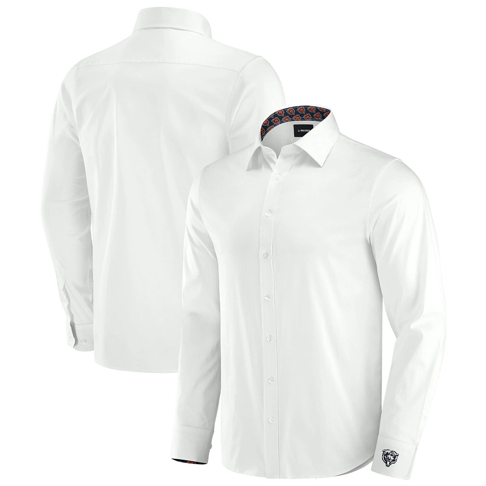 Chemise boutonnée à manches longues pour homme J. Palmer White Chicago Bears Man-In-Motion