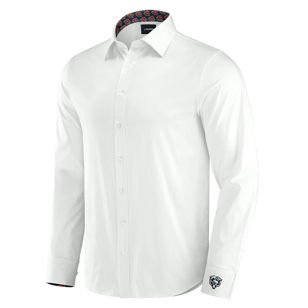 Chemise boutonnée à manches longues pour homme J. Palmer White Chicago Bears Man-In-Motion