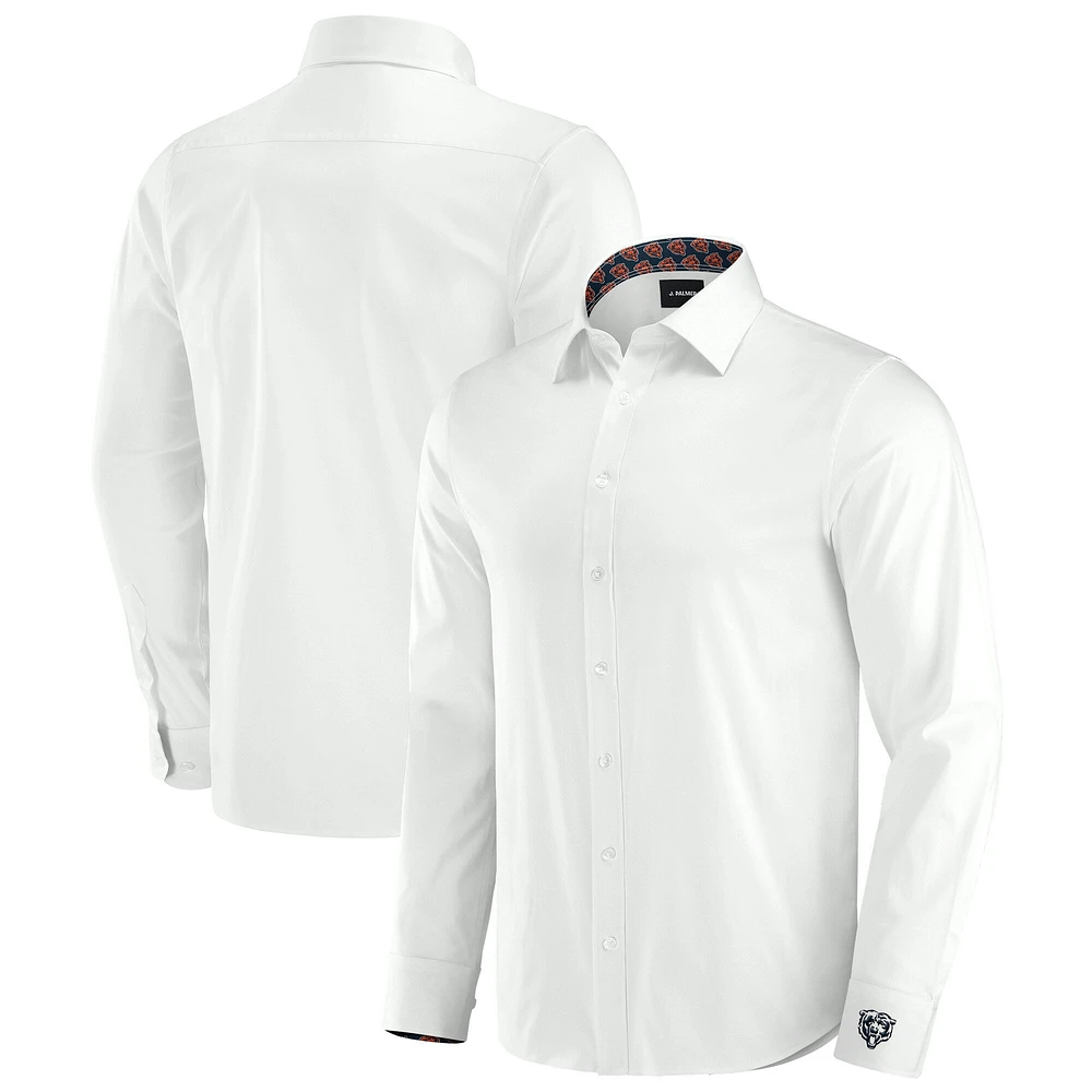 Chemise boutonnée à manches longues pour homme J. Palmer White Chicago Bears Man-In-Motion