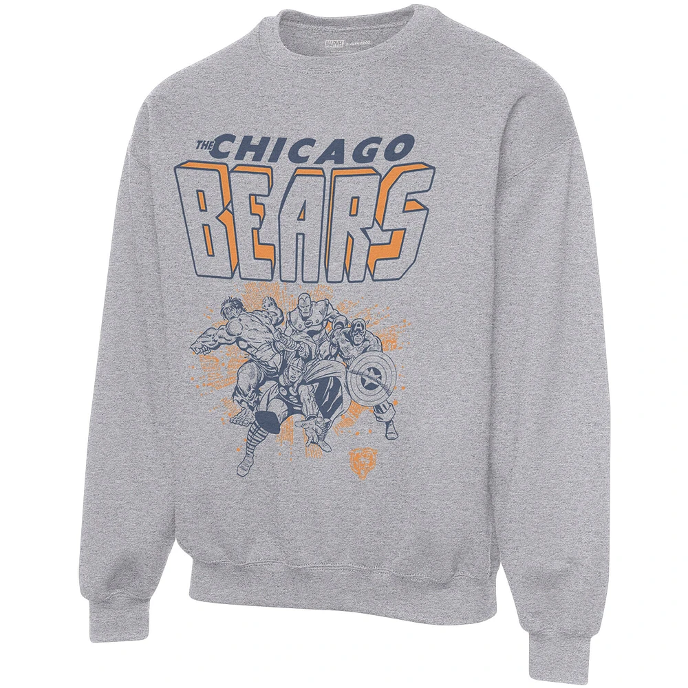 Malbouffe pour hommes chiné gris Chicago Bears Avengers Throwback - Sweat-shirt à capuche