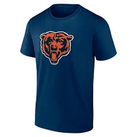 T-shirt bleu marine Justin Fields pour homme avec logo joueur des Chicago Bears