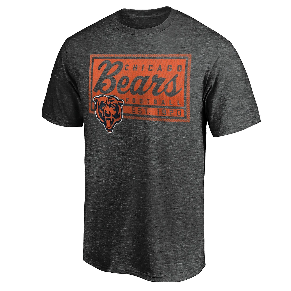 Men's Majestic Heathered Charcoal Chicago Bears Showtime Plaque T-Shirt
