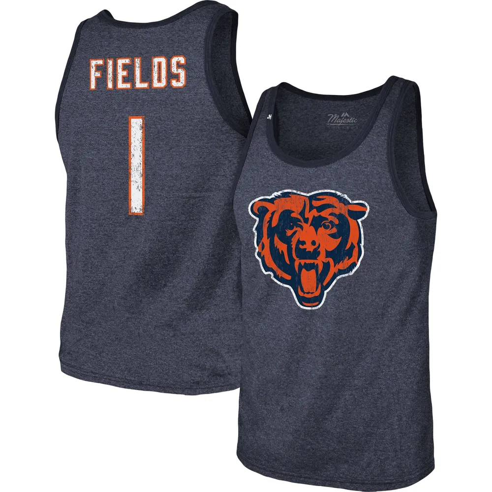 Men's Nike Justin Fields White Chicago Bears Player Name & Number T-Shirt