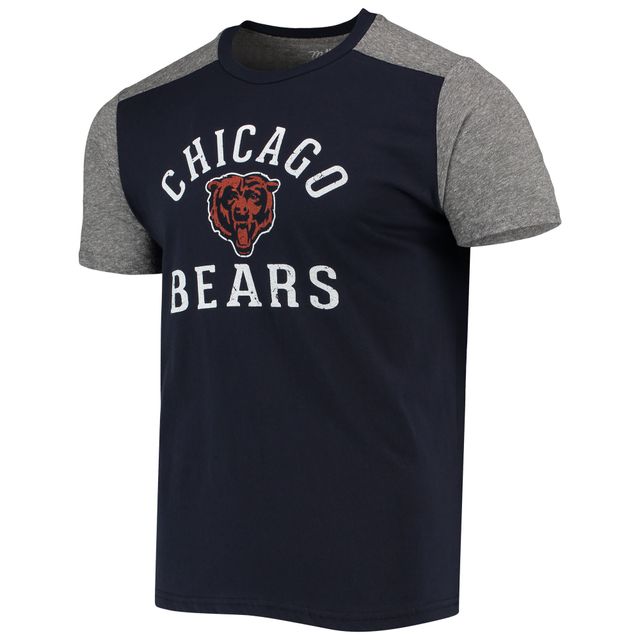 Majestic Threads - T-shirt flammé bleu marine/gris Chicago Bears Field Goal pour homme