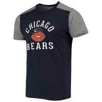 Men's Majestic Threads Navy/Heathered Gray Chicago Bears Gridiron Classics Field Goal Slub T-Shirt