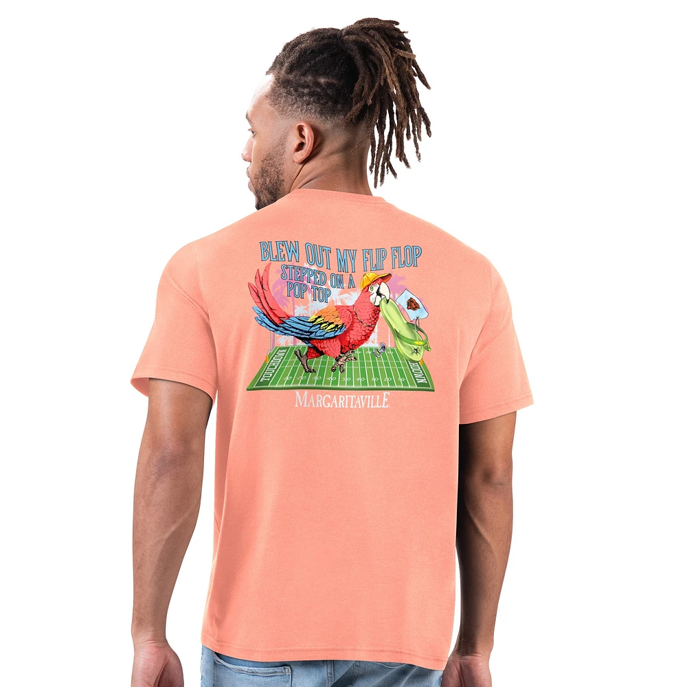 Men's Margaritaville Orange Chicago Bears Flip Flop T-Shirt
