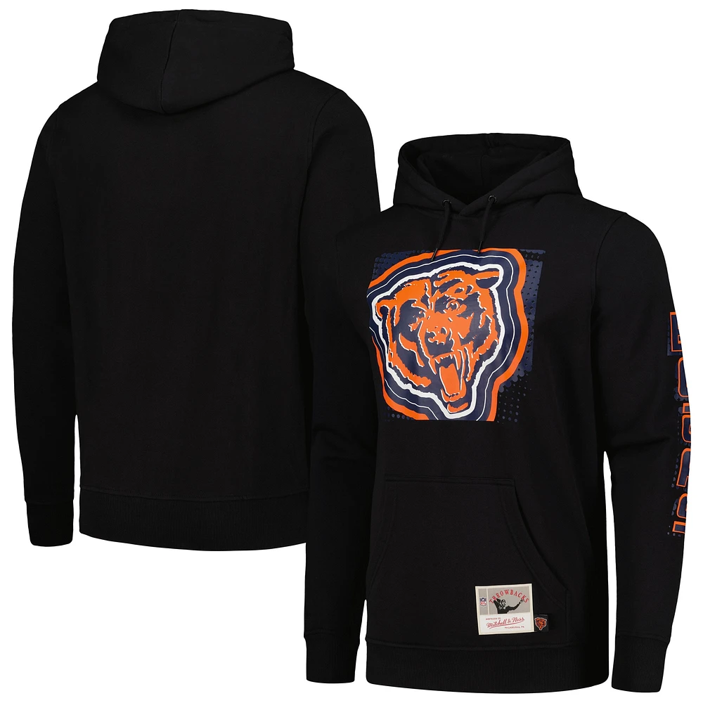 Chandail à capuchon Big Face 7.0 Chicago Bears Gridiron Classics pour homme de Mitchell & Ness, noir