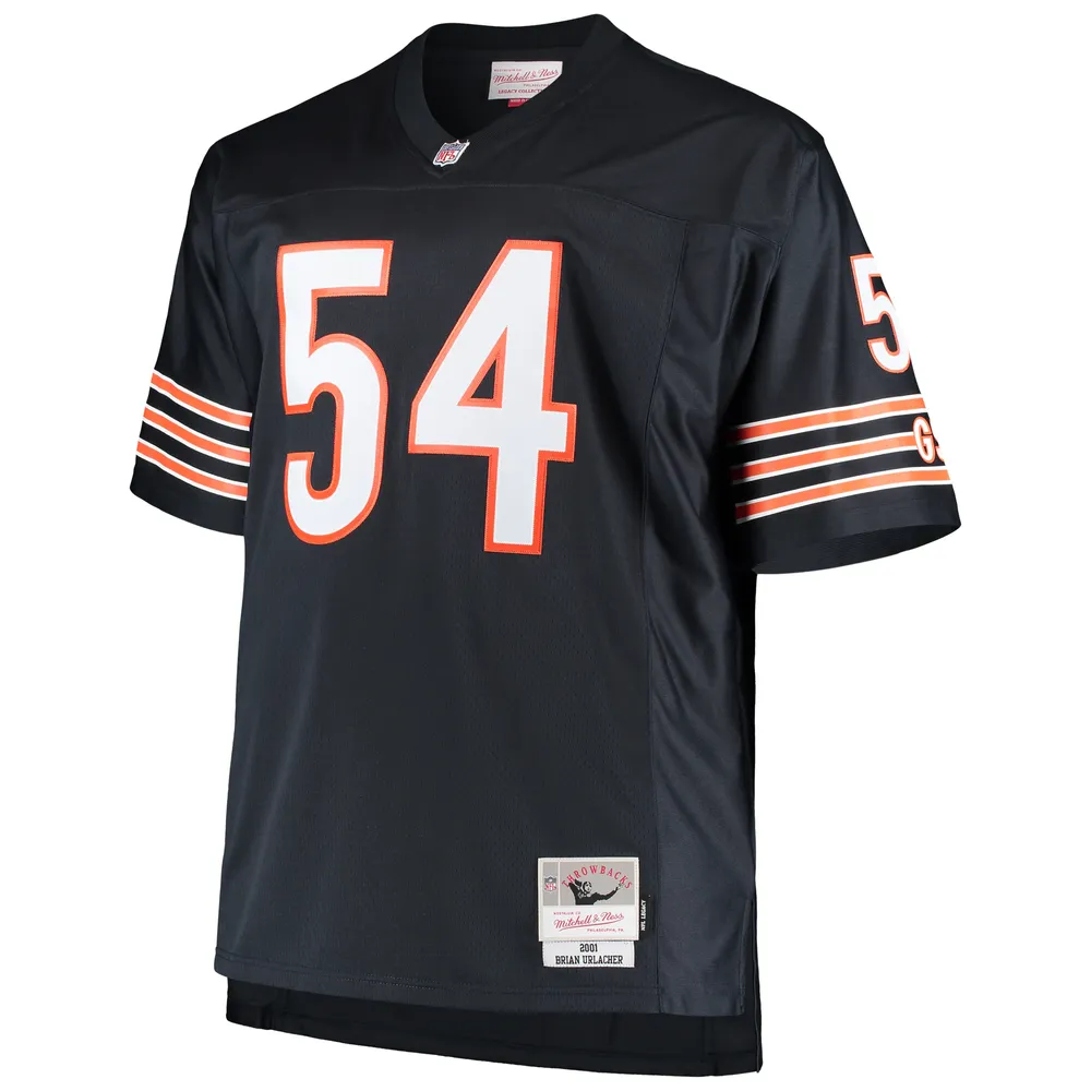 Maillot de réplique joueur retraité Mitchell & Ness Brian Urlacher des Chicago Bears Big Tall 2001 pour hommes, bleu marine