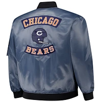 Men's Mitchell & Ness Charcoal Chicago Bears Big Tall Bomber Full-Zip Jacket