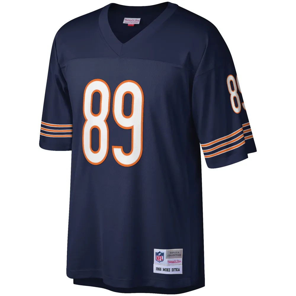 Maillot réplique Mitchell & Ness Mike Ditka des Chicago Bears pour hommes, joueur retraité, bleu marine