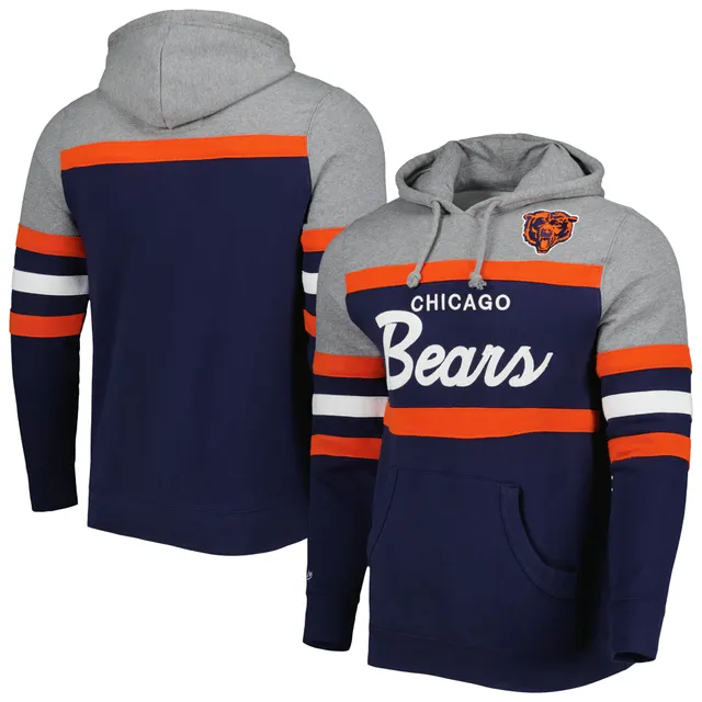 Men's Fanatics Branded Heathered Gray/Navy Chicago Bears by Design Raglan Pullover Hoodie