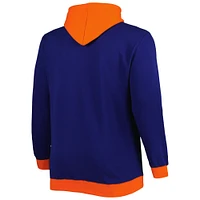 Men's Mitchell & Ness Navy/Orange Chicago Bears Big Tall Face Pullover Hoodie