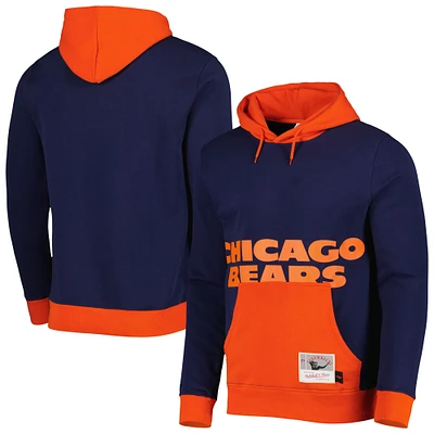 Chandail à capuchon pour homme Chicago Bears Big Face 5.0 bleu marine Mitchell & Ness