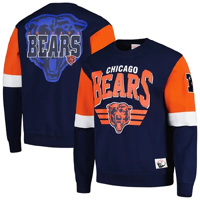 Chandail pour homme Mitchell & Ness bleu marine Chicago Bears Gridiron Classics Allover 3.0